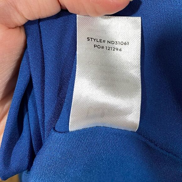 Lulu’s Manhattan Moment Blue Ruffled Midi Wrap Dress in Royal Blue Size Large - Picture 9 of 10